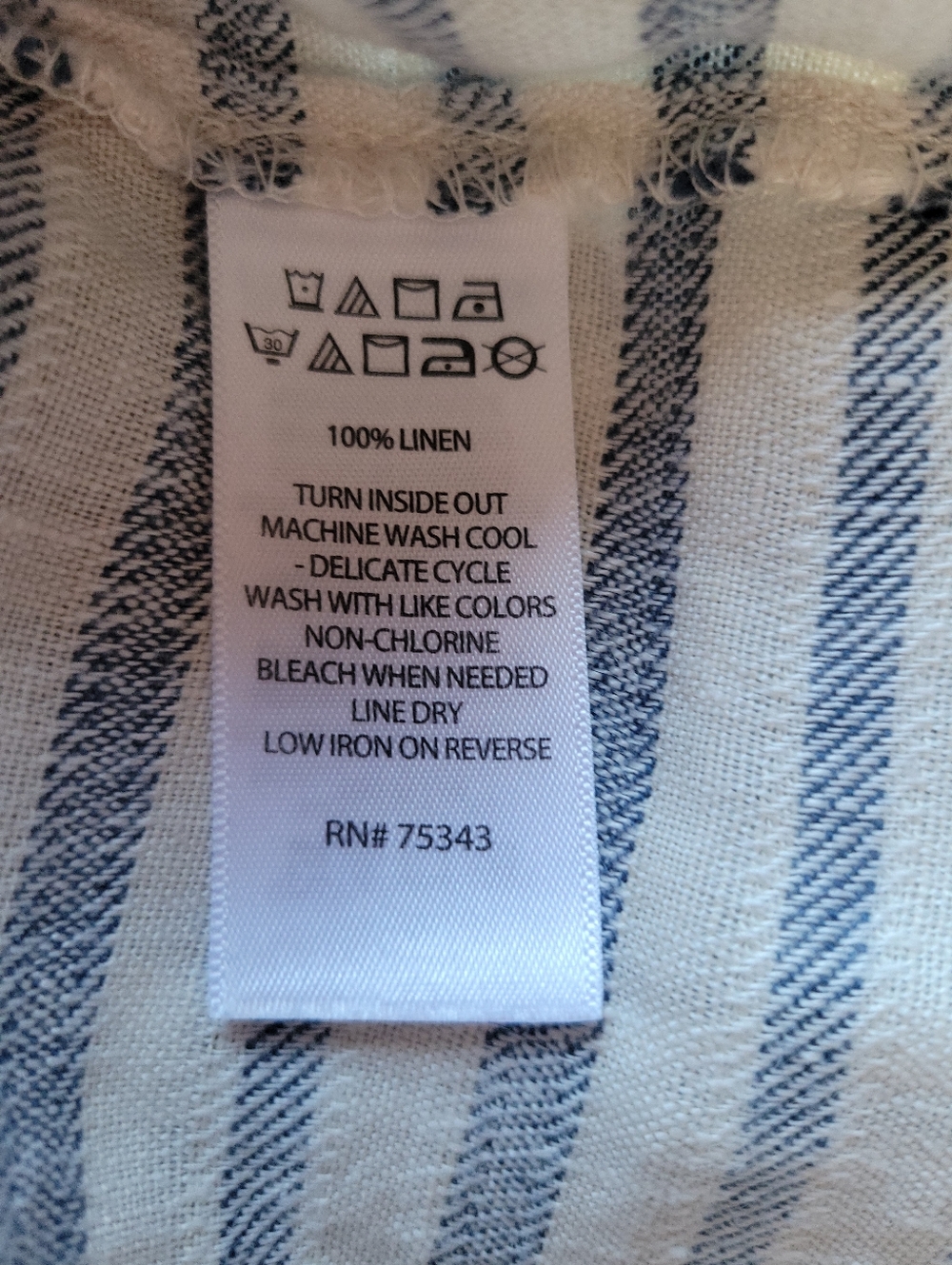Tahari Linen Stripe Shift Dress Small Blue White Nautical Coastal Minimalist - Picture 8 of 8